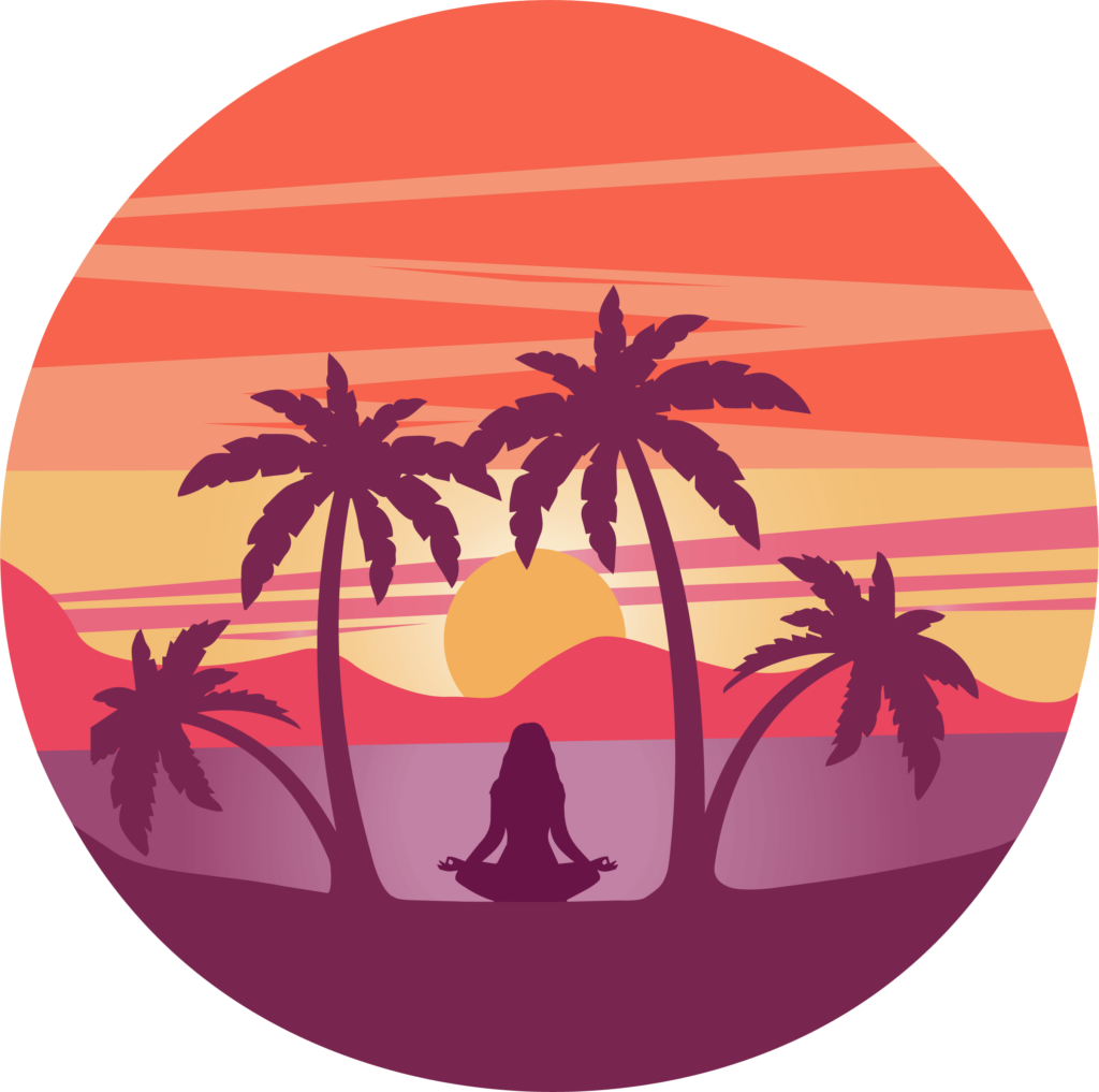 Yoga Sunset Illustration